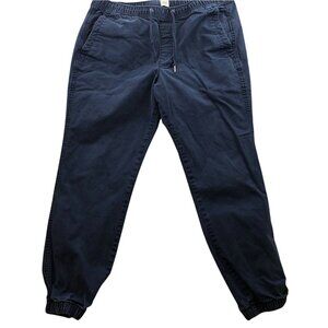 GAP Mens Essential Jogger Pants Large Casual Tapestry Navy Drawstring Pull On